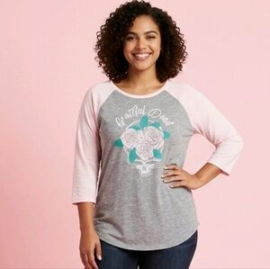 🆕 3X GRATEFUL DEAD SKULL CLASSIC FIT RAGLAN TEE